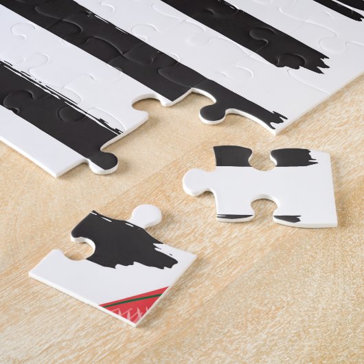 Gestreepte watermeloen,  naadloos patroon. legpuzzel (Zijkant)