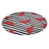 Gestreepte watermeloen, naadloos patroon. snijplank (Hoek)