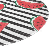 Gestreepte watermeloen, naadloos patroon. snijplank (Hoek)