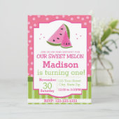 Gestreepte watermeloen uitnodiging (Staand voorkant)