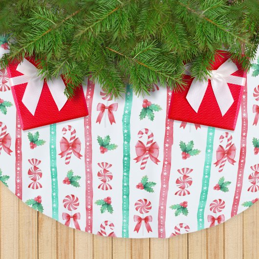 Gestreepte Waterverf Candy Canes + Pepermunt Snoep Kerstboom Rok