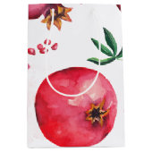 Gestreepte Waterverf granaatappelvrucht Medium Cadeauzakje (Voorkant)