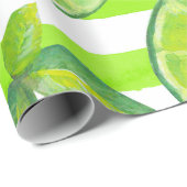 Gestreepte Waterverf Limoen Cadeaupapier (Rol Hoek)