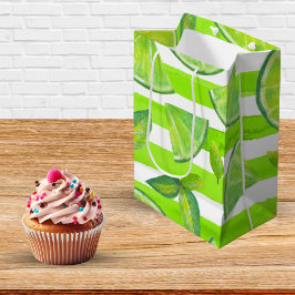 Gestreepte Waterverf Limoen Medium Cadeauzakje