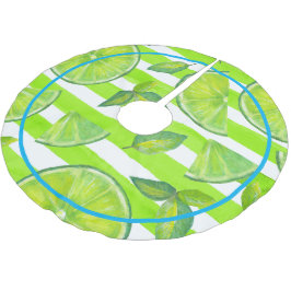 Gestreepte Waterverf Limoen & Neon Blue Kerstboom Rok