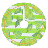 Gestreepte Waterverf Limoen & Neon Sinaasappel Kerstboom Rok (Voorkant)