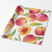 Gestreepte Waterverf perziken Fruit Cadeaupapier (Uitgerold)