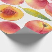 Gestreepte Waterverf perziken Fruit Cadeaupapier (Hoek)