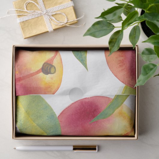 Gestreepte Waterverf perziken Fruit Tissuepapier (Geschenk)