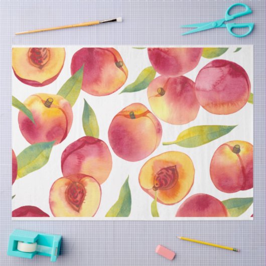 Gestreepte Waterverf perziken Fruit Tissuepapier (Craft)