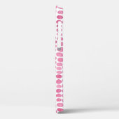 Gestreepte Waterverf: Roze Grijze Polka Case-Mate iPhone Case (Achterkant / Links)
