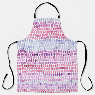 Gestreepte Waterverf: Roze Grijze Polka Schort