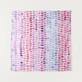 Gestreepte Waterverf: Roze Grijze Polka Wandkleed (Voorkant (horizontaal))