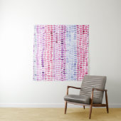 Gestreepte Waterverf: Roze Grijze Polka Wandkleed (In Situ (horizontaal))