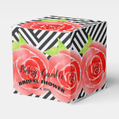 Gestreepte waterverfrozen derby 5cm vierkant bedankdoosjes (Voorkant Zijde)