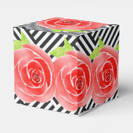 Gestreepte waterverfrozen derby 5cm vierkant. bedankdoosjes (Achterkant)