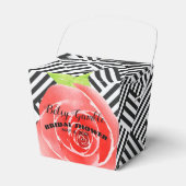 Gestreepte Watervlek Rozen Derby Take Out Dozen Bedankdoosjes (Voorkant Zijde)