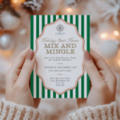 Gestreepte Wavy Lijst Zakelijke feestdag Uitnodige Kaart