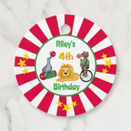 Gestreepte wilde circusdieren primair gekleurd bedankjes labels