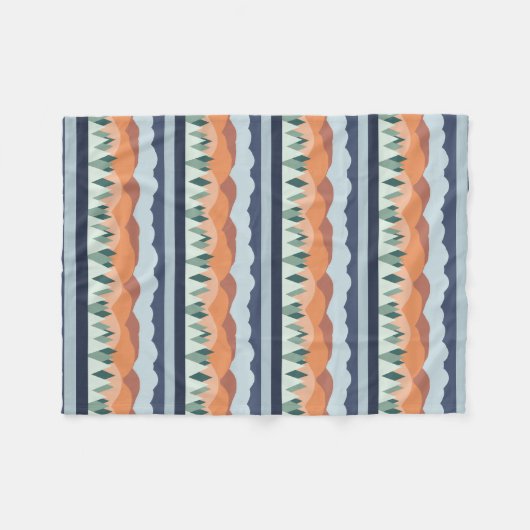 Gestreepte woestijn berg landschap neutraal patroo fleece deken (Voorkant (Horizontaal))