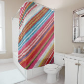 Gestreepte wollen stof: gezellig, stijlvol douchegordijn (In situ)