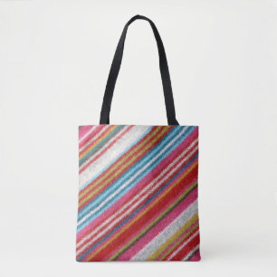 Gestreepte wollen stof: gezellig, stijlvol tote bag