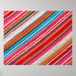 Gestreepte wollen stof. Meer stoffen in mijn haven Poster