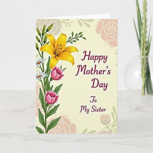 Gestreepte zachte bloem kaart (Voorkant)