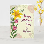 Gestreepte zachte bloem kaart (Gele Bloem)