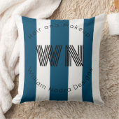 Gestreepte zakelijke logo monogram blauw Sierkusse Kussen (Deken)