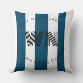 Gestreepte zakelijke logo monogram blauw Sierkusse Kussen (Voorkant)