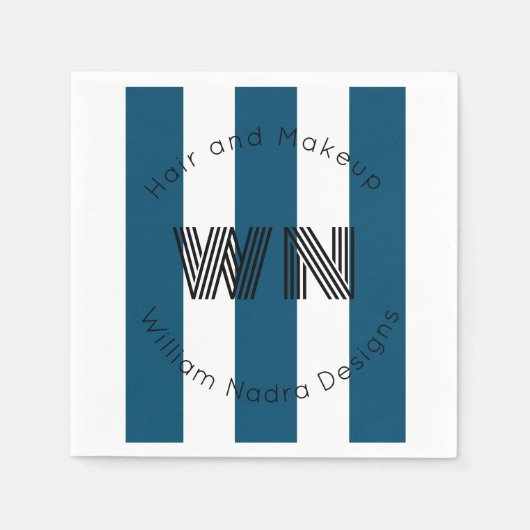 Gestreepte zakelijke logo monogram cirkel cadeau servet (Voorkant)