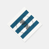 Gestreepte zakelijke logo monogram cirkel cadeau servet (Hoek)