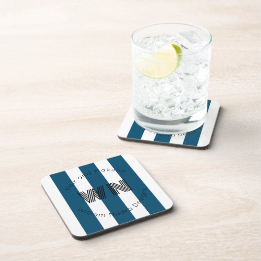 Gestreepte zakelijke logo monogram onderzetter cir (Rechterzijde)