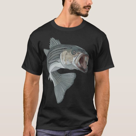 gestreepte zeebaars vissen t-shirt (Voorkant)