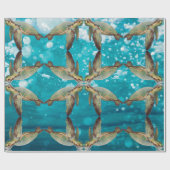 Gestreepte Zeeen schildpad Cadeaupapier (Vlak)