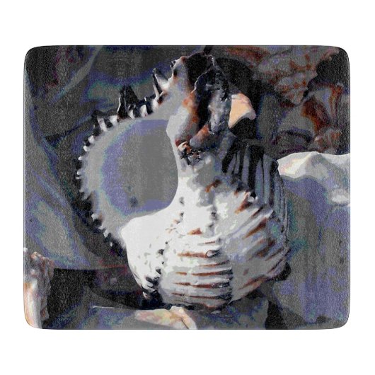 Gestreepte Zeeen Shell Snijplank (Voorkant)