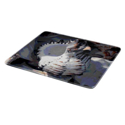 Gestreepte Zeeen Shell Snijplank (Hoek)