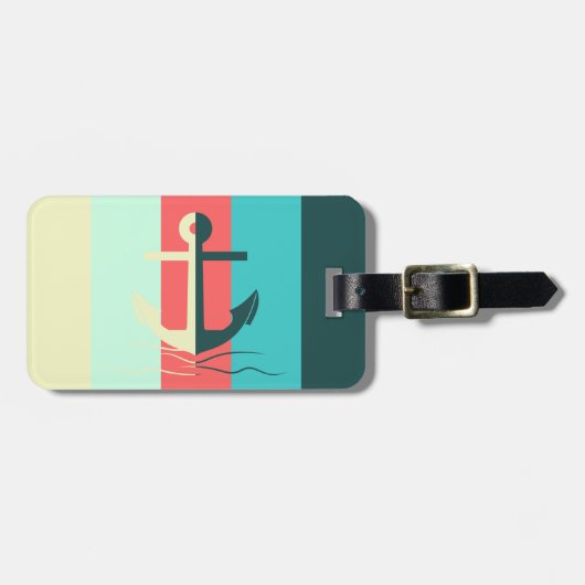 Gestreepte zeevarende bagagelabel (Voorkant horizontaal)