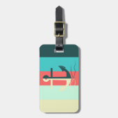 Gestreepte zeevarende bagagelabel (Voorkant verticaal)