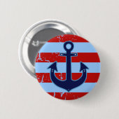 gestreepte zeeveranker voor de scheepvaart ronde button 5,7 cm (Voorkant /achterkant)