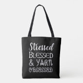 Gestreepte zegels en geobsedeerd tote bag (Achterkant)