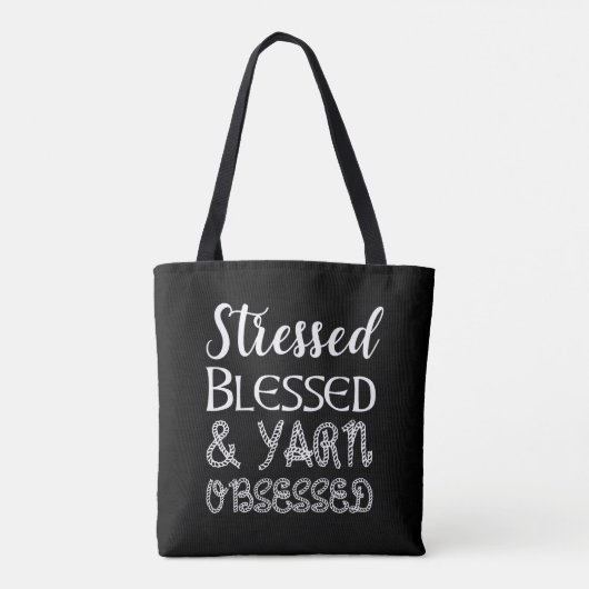 Gestreepte zegels en geobsedeerd tote bag (Achterkant)