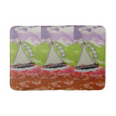 gestreepte zeilboot badmat (Voorkant)