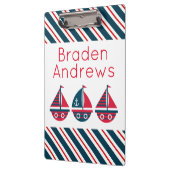 Gestreepte zeilboten, aangepast klembord (Links)