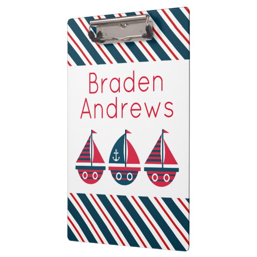 Gestreepte zeilboten, aangepast klembord (Links)