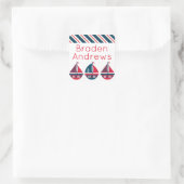 Gestreepte zeilboten Aangepaste Stickers (Tas)