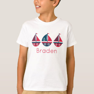 Gestreepte zeilboten Aangepaste T-shirt