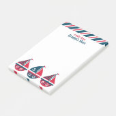 Gestreepte zeilboten Gepersonaliseerd Post-it Noti Post-it® Notes (Schuin)