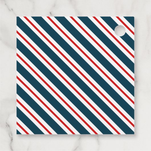 Gestreepte zeilboten met cadeautjes bedankjes labels (Achterkant)